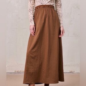 VAARA Drawstring Ruffle Skirt Brown Women’s size XL